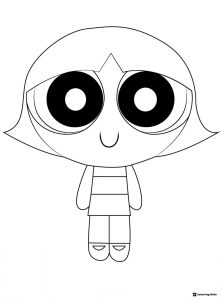 Blossom Powerpuff Girl Coloring Page Standing Still