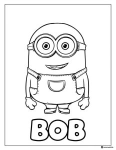 Bob Minion Coloring Page with Name