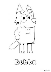 Bobba Character Coloring Page Standing with Paws on Hips