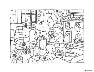 Bobbie Goods Christmas morning presents coloring sheet