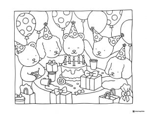 Bobbie Goods animals celebrating birthday with cake