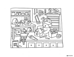 Bobbie Goods animals exercising in a gym coloring