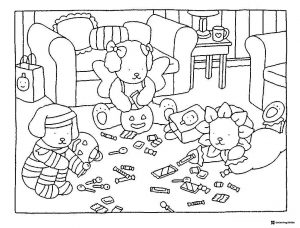 Bobbie Goods animals sorting Halloween candy coloring