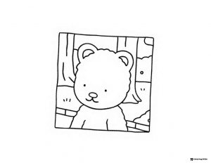 Bobbie Goods bear portrait coloring page