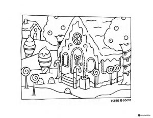 Bobbie Goods candy land gingerbread house coloring
