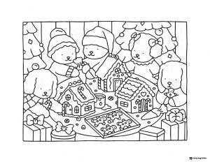 Bobbie Goods gingerbread house making coloring page