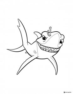 Bruce the Shark Coloring Page