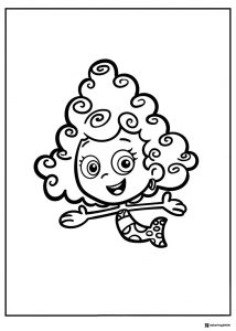 Bubble Guppies coloring page of a smiling Deema