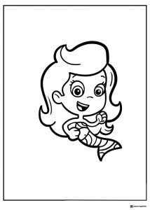Bubble Guppies coloring page of a smiling Molly