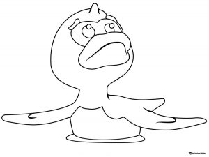 Bubble Guppies coloring page of a wide mouthed fish looking up