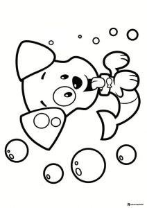 Bubble Guppies dog blowing bubbles coloring page