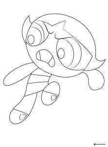 Buttercup Powerpuff Girl Coloring Page in angry pose