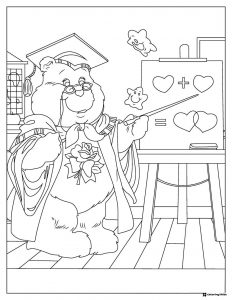 Care Bear Coloring Page as Teacher with Heart Math