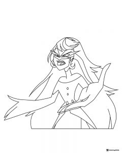 Carmilla Carmine Coloring Page with Mask