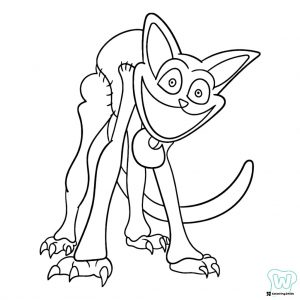 Catnap leaning forward with large claws Coloring Page