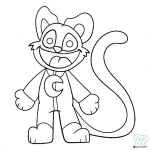 Catnap standing and smiling happily Coloring Page