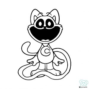 Catnap with wide open mouth and happy expression Coloring Page