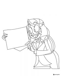 Charlie Morningstar Coloring Page Holding Sign