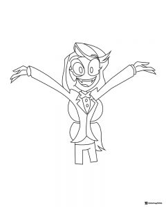 Charlie Morningstar Coloring Page with Open Arms