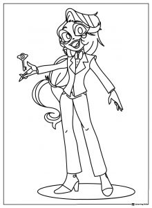 Charlie Morningstar Holding Key Coloring Page