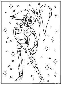 Cherri Bomb Coloring Page with Hearts and Dots