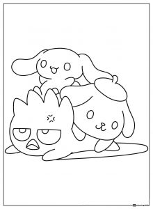Cinnamoroll Coloring Page with Berry and Friend