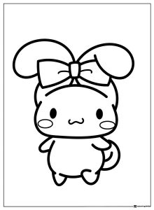 Cinnamoroll Coloring Sheet with Big Bow on Head