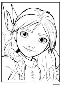 Close up of Astrids face coloring page