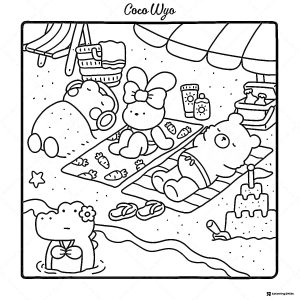 Coco Wyo Coloring Page Animals at the beach