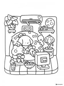 Coco Wyo Coloring Page Animals relaxing in living room