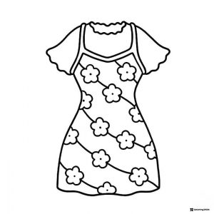 Coco Wyo Coloring Page Dress with floral pattern