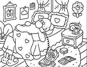 Coco Wyo Coloring Sheet Puppy asleep in bed