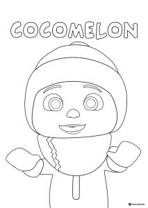 Cocomelon Coloring Page of J.J. in winter clothing