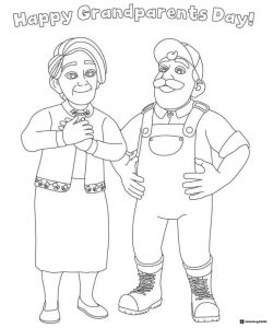 Cocomelon Grandparents Day Coloring Page of two elders