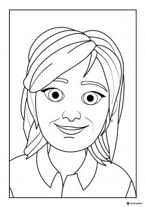 Cocomelon mom smiling coloring page