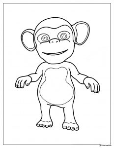 Cocomelon monkey character coloring page