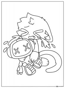 Crying CatNap hugging a broken robot
