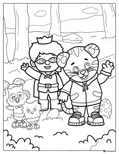 Daniel Tiger Prince Wednesday and O the Owl coloring page