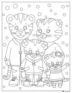 Daniel Tiger family Coloring Page with many circles