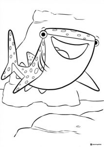 Destiny the whale shark coloring page