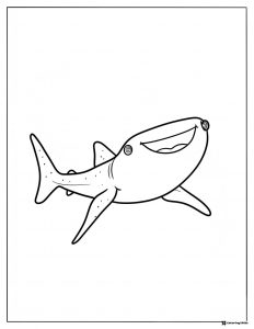 Destiny the whale shark coloring sheet