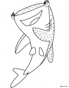 Destiny the whale shark full body coloring page