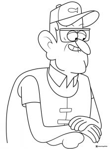Dipper Pines Coloring Page in a hat