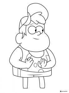 Dipper Pines Coloring Page in a wrestling outfit
