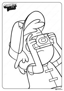 Dipper Pines Coloring Page with Camera