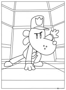 Dog Man in a defensive pose coloring page