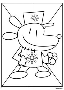 Dog Man with flower shirt coloring page