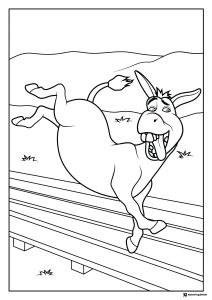 Donkey Kicking Up Heels Coloring Page