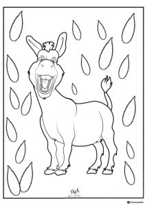 Donkey in the Rain Coloring Page