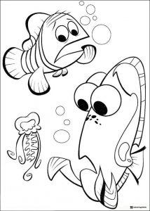 Dory Marlin and Jellyfish Coloring Page